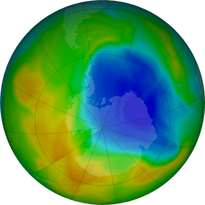 Antarctic ozone map for 04 November 2017